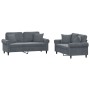 Juego de sofás con cojines 2 piezas terciopelo gris oscuro de , Sofás - Ref: Foro24-3202231, Precio: 511,26 €, Descuento: %
