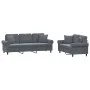 Juego de sofás con cojines 2 piezas terciopelo gris oscuro de , Sofás - Ref: Foro24-3202271, Precio: 563,33 €, Descuento: %