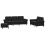 Juego de sofás con cojines 3 piezas terciopelo negro de , Sofás - Ref: Foro24-3202265, Precio: 615,07 €, Descuento: %