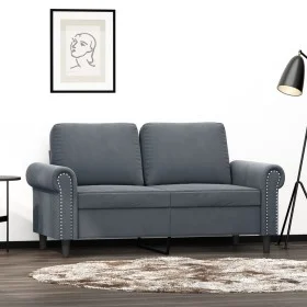 Dark gray velvet 2-seater sofa 120 cm by , Sofas - Ref: Foro24-359520, Price: 265,05 €, Discount: %