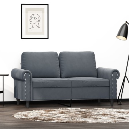 Sofá de 2 plazas de terciopelo gris oscuro 120 cm de , Sofás - Ref: Foro24-359520, Precio: 271,79 €, Descuento: %