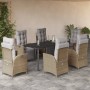 Set comedor de jardín 7 pzas con cojines ratán sintético beige en Conjuntos de jardín | Comprar online en Foru.es