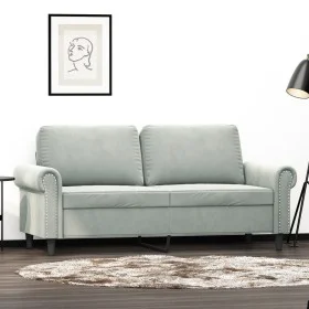 Sofá de 2 plazas de terciopelo gris claro 140 cm de , Sofás - Ref: Foro24-359529, Precio: 191,10 €, Descuento: %
