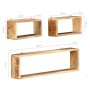 Juego de estantes cubo de pared 3 piezas madera maciza de mango de , Estantes y estanterías - Ref: Foro24-285844, Precio: 103...