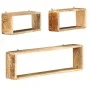 Juego de estantes cubo de pared 3 piezas madera maciza de mango de , Estantes y estanterías - Ref: Foro24-285844, Precio: 101...