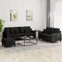 Juego de sofás con cojines 3 piezas terciopelo negro de , Sofás - Ref: Foro24-3201735, Precio: 515,71 €, Descuento: %