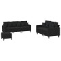 Juego de sofás con cojines 3 piezas terciopelo negro de , Sofás - Ref: Foro24-3201735, Precio: 496,23 €, Descuento: %