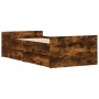 Estructura de cama con cajones roble ahumado 75x190 cm de , Camas y somieres - Ref: Foro24-3207389, Precio: 120,85 €, Descuen...