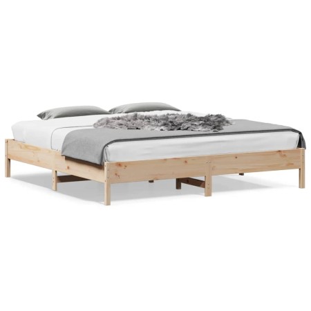 Estructura de cama madera maciza de pino 180x200 cm de , Camas y somieres - Ref: Foro24-842686, Precio: 115,72 €, Descuento: %