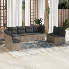 Set de sofás de jardín 8 pzas y cojines ratán sintético gris de , Conjuntos de jardín - Ref: Foro24-3249289, Precio: 445,66 €...