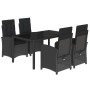 Set de muebles jardín 5 pzas con cojines ratán sintético negro de , Conjuntos de jardín - Ref: Foro24-3212206, Precio: 583,06...