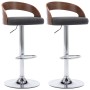 Taburetes cocina 2 unidades tela y madera curvada gris oscuro de vidaXL, Taburetes de cocina - Ref: Foro24-283146, Precio: 22...