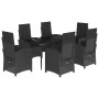 Set de comedor de jardín 7 pzas y cojines ratán sintético negro de , Conjuntos de jardín - Ref: Foro24-3212315, Precio: 753,2...