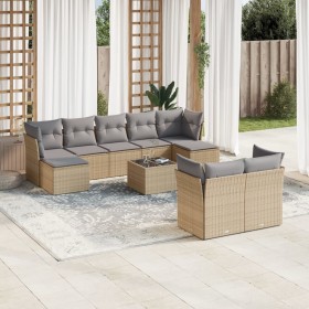 Juego de sofás jardín con cojines beige 10 pzas ratán sintético de , Conjuntos de jardín - Ref: Foro24-3250158, Precio: 612,1...