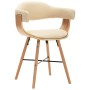 Sillas de comedor 2 uds cuero sintético y madera curvada crema de vidaXL, Sillas de comedor - Ref: Foro24-283140, Precio: 312...