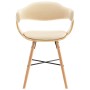 Sillas de comedor 2 uds cuero sintético y madera curvada crema de vidaXL, Sillas de comedor - Ref: Foro24-283140, Precio: 312...
