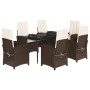 Set comedor de jardín 7 pzas con cojines ratán sintético marrón de , Conjuntos de jardín - Ref: Foro24-3212336, Precio: 842,8...