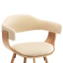 Sillas de comedor 2 uds cuero sintético y madera curvada crema de vidaXL, Sillas de comedor - Ref: Foro24-283140, Precio: 312...