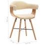 Sillas de comedor 2 uds cuero sintético y madera curvada crema de vidaXL, Sillas de comedor - Ref: Foro24-283140, Precio: 312...