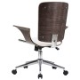 Silla de oficina giratoria cuero sintético madera curva blanco de vidaXL, Sillas de oficina - Ref: Foro24-283133, Precio: 135...