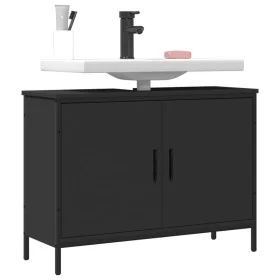 Armario para lavabo de baño madera ingeniería negro 80x30x60 cm de , Tocadores - Ref: Foro24-842451, Precio: 57,95 €, Descuen...