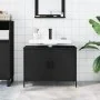 Armario para lavabo de baño madera ingeniería negro 80x30x60 cm de , Tocadores - Ref: Foro24-842451, Precio: 57,95 €, Descuen...