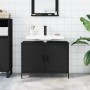 Armario para lavabo de baño madera ingeniería negro 80x30x60 cm de , Tocadores - Ref: Foro24-842451, Precio: 58,69 €, Descuen...