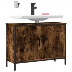 Armario lavabo baño madera ingeniería roble ahumado 80x30x60 cm de , Tocadores - Ref: Foro24-842453, Precio: 62,19 €, Descuen...