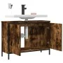 Armario lavabo baño madera ingeniería roble ahumado 80x30x60 cm de , Tocadores - Ref: Foro24-842453, Precio: 62,19 €, Descuen...