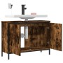 Armario lavabo baño madera ingeniería roble ahumado 80x30x60 cm de , Tocadores - Ref: Foro24-842453, Precio: 63,07 €, Descuen...