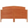 Estructura cama con cabecero madera pino marrón cera 120x190 cm de , Camas y somieres - Ref: Foro24-3216187, Precio: 206,89 €...