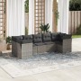 Set de sofás de jardín 7 piezas con cojines ratán PE gris de , Conjuntos de jardín - Ref: Foro24-3249959, Precio: 432,19 €, D...