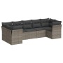 Set de sofás de jardín 7 piezas con cojines ratán PE gris de , Conjuntos de jardín - Ref: Foro24-3249959, Precio: 432,19 €, D...