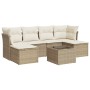 Set sofás de jardín 7 piezas y cojines ratán sintético beige de , Conjuntos de jardín - Ref: Foro24-3249857, Precio: 465,27 €...
