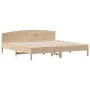 Bed frame with solid pine wood headboard 180x200 cm by , Beds and slatted bases - Ref: Foro24-3216191, Price: 186,33 €, Disco...
