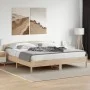 Bed frame with solid pine wood headboard 180x200 cm by , Beds and slatted bases - Ref: Foro24-3216191, Price: 186,33 €, Disco...