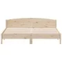Bed frame with solid pine wood headboard 180x200 cm by , Beds and slatted bases - Ref: Foro24-3216191, Price: 186,33 €, Disco...