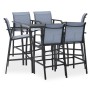 Mesa alta y taburetes de bar de jardín 7 piezas negro y gris de , Conjuntos de jardín - Ref: Foro24-3073579, Precio: 568,57 €...