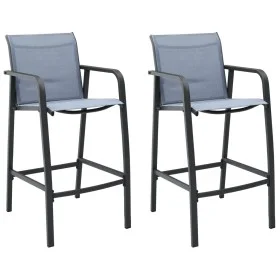 Sillas altas de jardín 2 unidades textilene gris de , Sillas de jardín - Ref: Foro24-48118, Precio: 157,64 €, Descuento: %