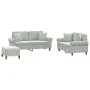 Sofa set with cushions 3 pieces light gray velvet by , Sofas - Ref: Foro24-3202240, Price: 511,70 €, Discount: %