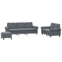 Juego de sofás con cojines 3 piezas terciopelo gris oscuro de , Sofás - Ref: Foro24-3202261, Precio: 586,85 €, Descuento: %