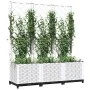 Jardinera con enrejado PP blanco 120x40x136 cm de , Maceteros y jardineras - Ref: Foro24-153284, Precio: 112,52 €, Descuento: %