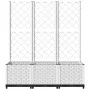 Jardinera con enrejado PP blanco 120x40x136 cm de , Maceteros y jardineras - Ref: Foro24-153284, Precio: 112,52 €, Descuento: %