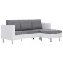 Sofá de 3 plazas con cojines cuero sintético blanco de , Sofás - Ref: Foro24-282285, Precio: 507,46 €, Descuento: %