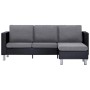 Sofá de 3 plazas con cojines cuero sintético negro de , Sofás - Ref: Foro24-282287, Precio: 390,45 €, Descuento: %