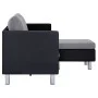 Sofá de 3 plazas con cojines cuero sintético negro de , Sofás - Ref: Foro24-282287, Precio: 384,71 €, Descuento: %