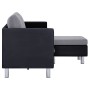Sofá de 3 plazas con cojines cuero sintético negro de , Sofás - Ref: Foro24-282287, Precio: 390,45 €, Descuento: %