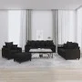 Juego de sofás con cojines 4 piezas terciopelo negro de , Sofás - Ref: Foro24-3201695, Precio: 682,71 €, Descuento: %