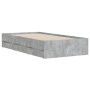 Cama con cajones madera ingeniería gris hormigón 90x190 cm de , Camas y somieres - Ref: Foro24-3207325, Precio: 159,48 €, Des...