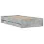 Cama con cajones madera ingeniería gris hormigón 90x190 cm de , Camas y somieres - Ref: Foro24-3207325, Precio: 159,48 €, Des...